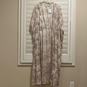 Gorgeous coverup/ kimono in viscose palm trees print by riva designs.